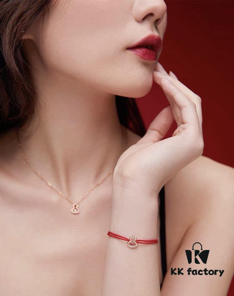 692fdc3299f2d84055c8b264 Qeelin Pixiu Diamond-Encrusted Gourd Red String Bracelet