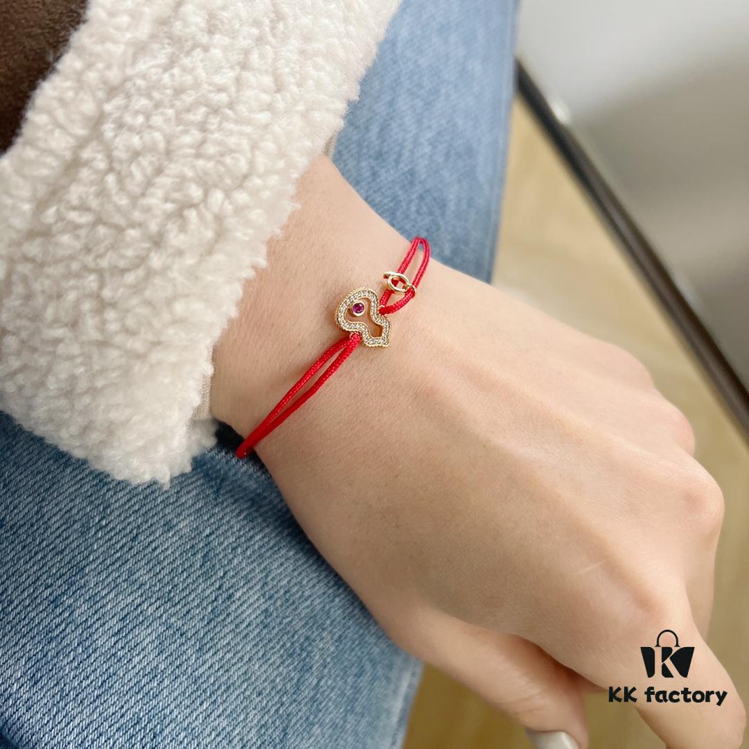 692fdc3499f2d84055c8b266 Qeelin Pixiu Diamond-Encrusted Gourd Red String Bracelet