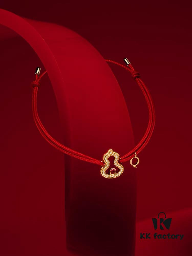 692fdc3499f2d84055c8b267 Qeelin Pixiu Diamond-Encrusted Gourd Red String Bracelet