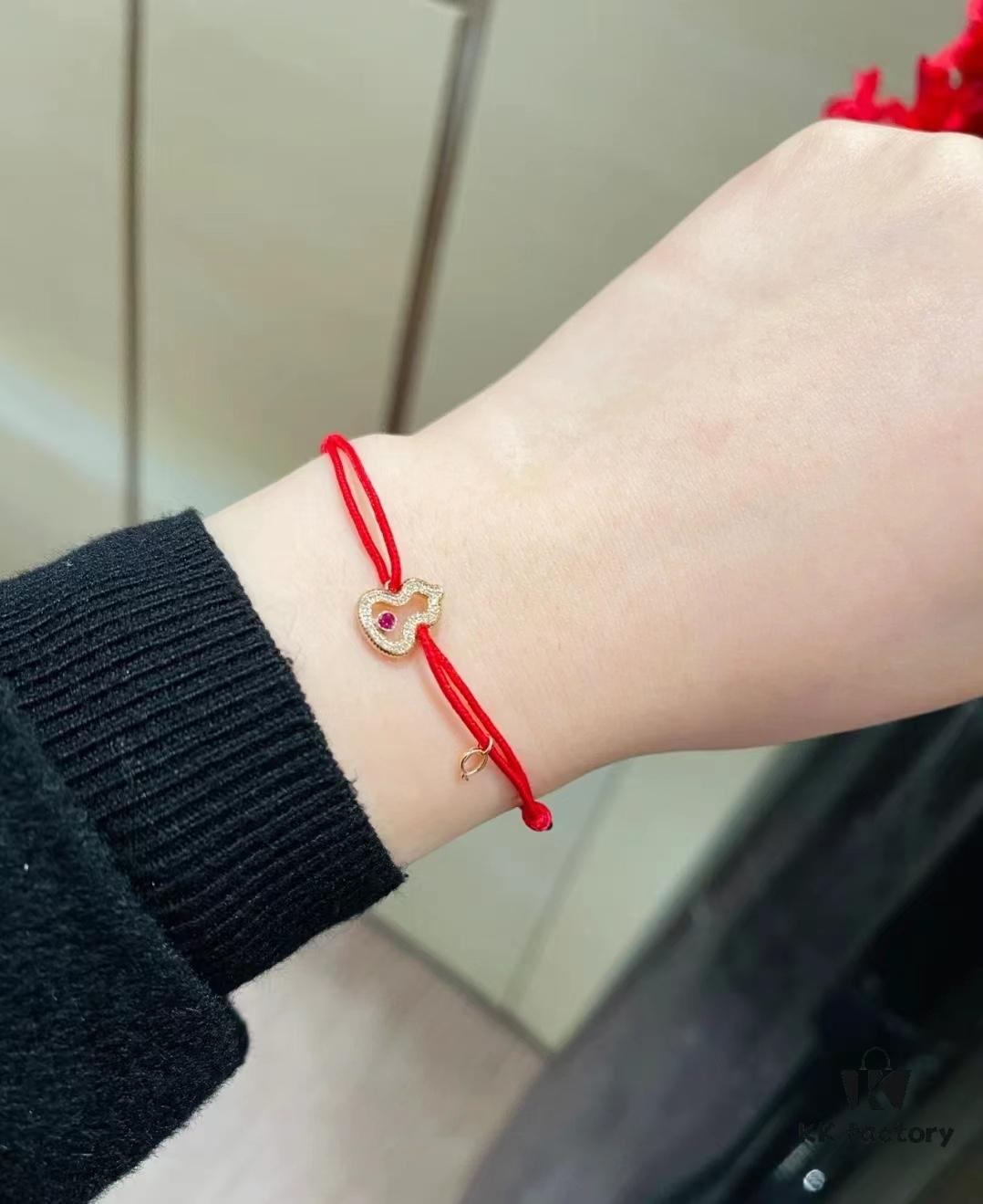 692fdc3699f2d84055c8b269 Qeelin Pixiu Diamond-Encrusted Gourd Red String Bracelet