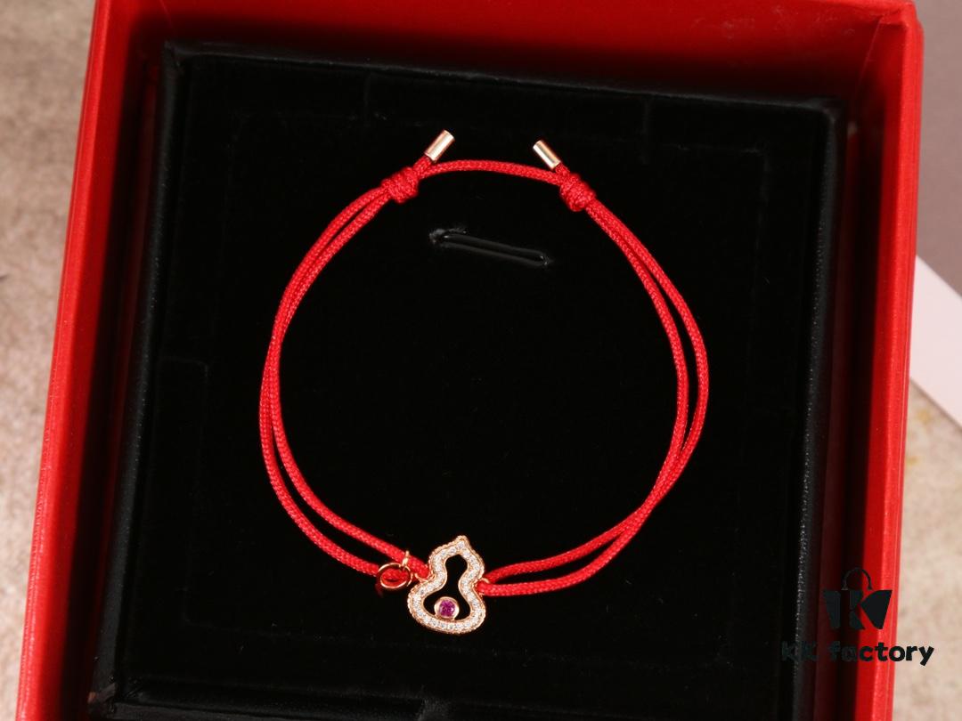 Qeelin Qilin Full Diamond Gourd Red String Bracelet