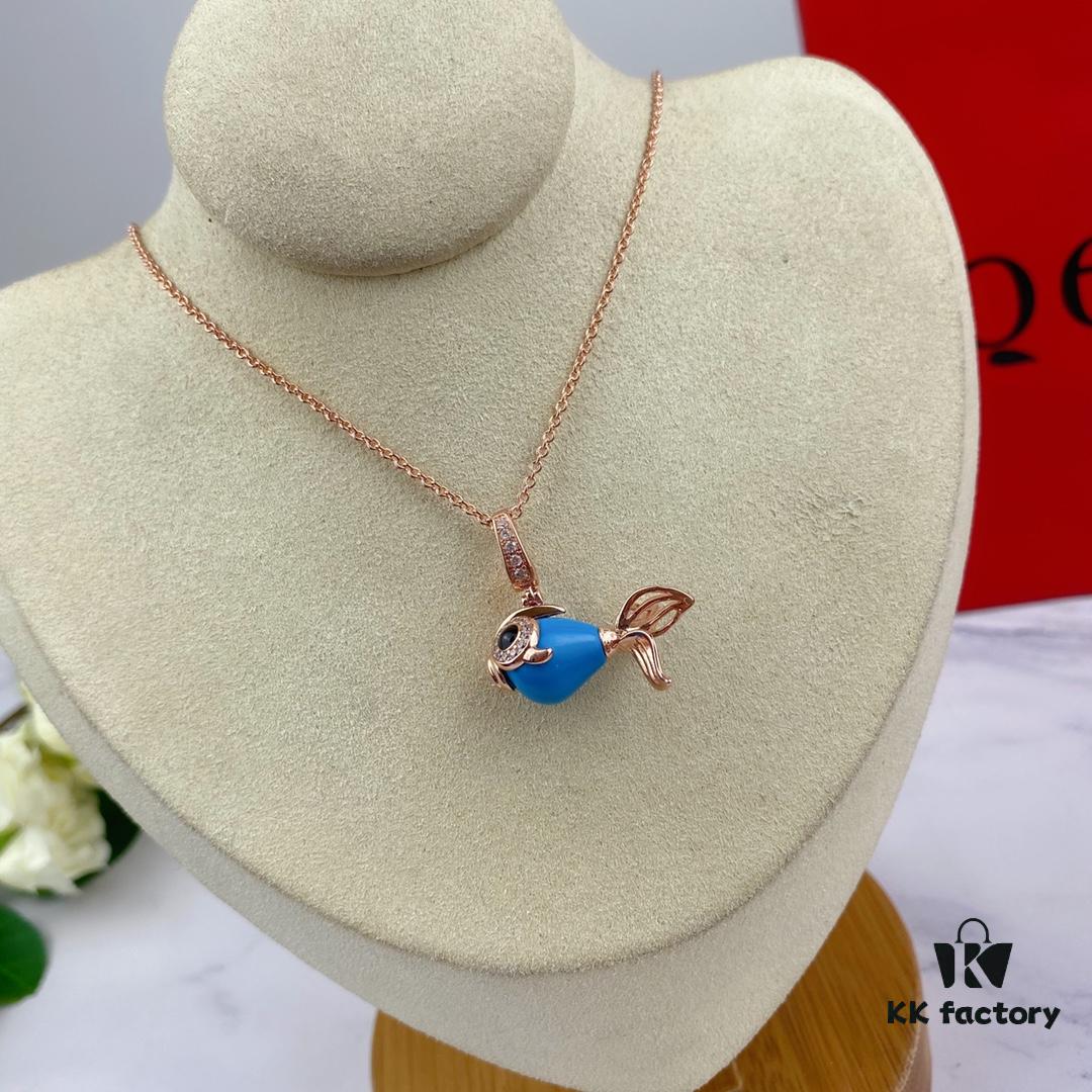 692fdc4d99f2d84055c8b292 Exquisite Jewelry 💎 Qilin New Arrival Goldfish Necklace, Counter Fresh Release, Agate and Turquoise Inlaid with Advanced Diamond Setting, Vivid and Lifelike Design, Detachable Pendant