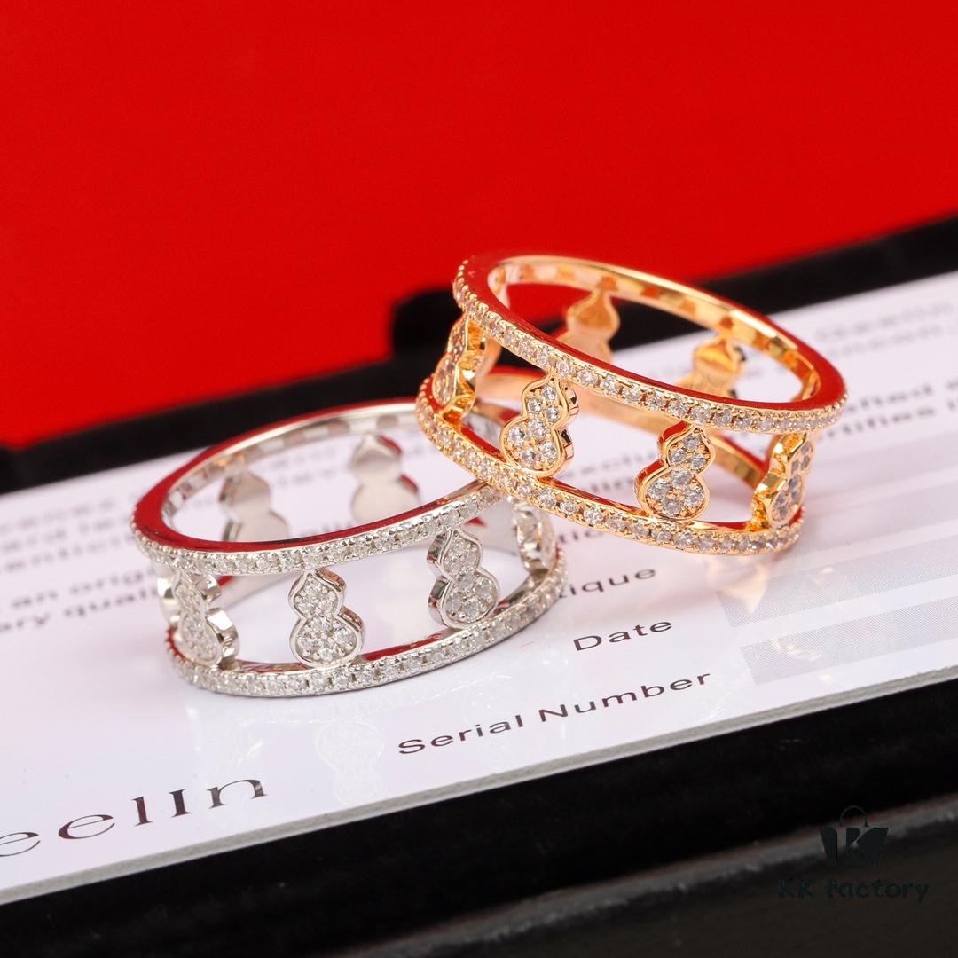 692fdc5599f2d84055c8b2a0 Kirin Gourd Full Diamond Ring, Gourd Wulu Series Ring, Stackable or Worn Separately, Composed of Eight Gourds, Symbolizing Eternal Luck, Bringing Good Fortune to Your Fingertips, Hand-Set Diamonds with Long-Lasting Color Retention