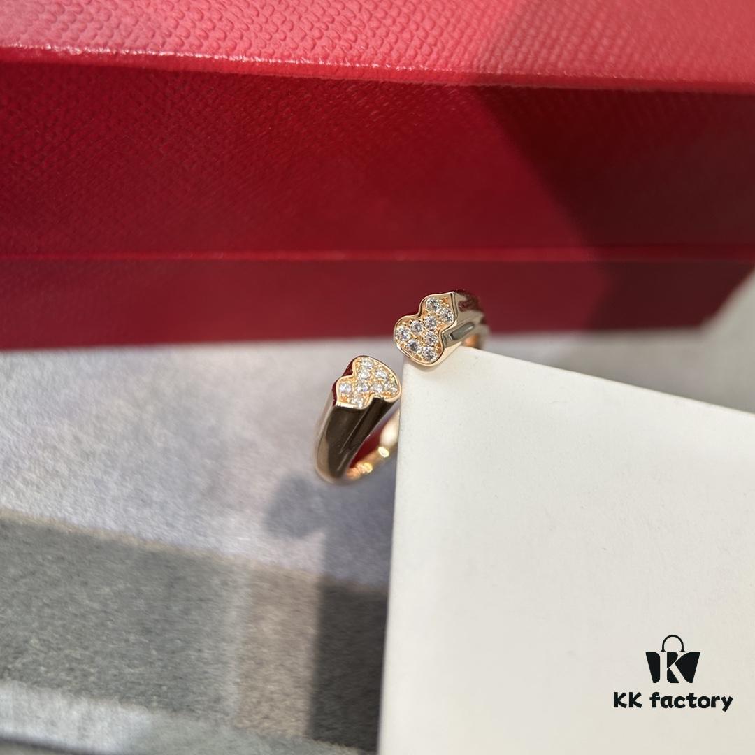 692fdc5699f2d84055c8b2a4 Qeelin Kissing Gourds Limited Edition Ring for Qixi Festival, Full Diamond, Openable Design, Symbolizing Companionship and Closeness