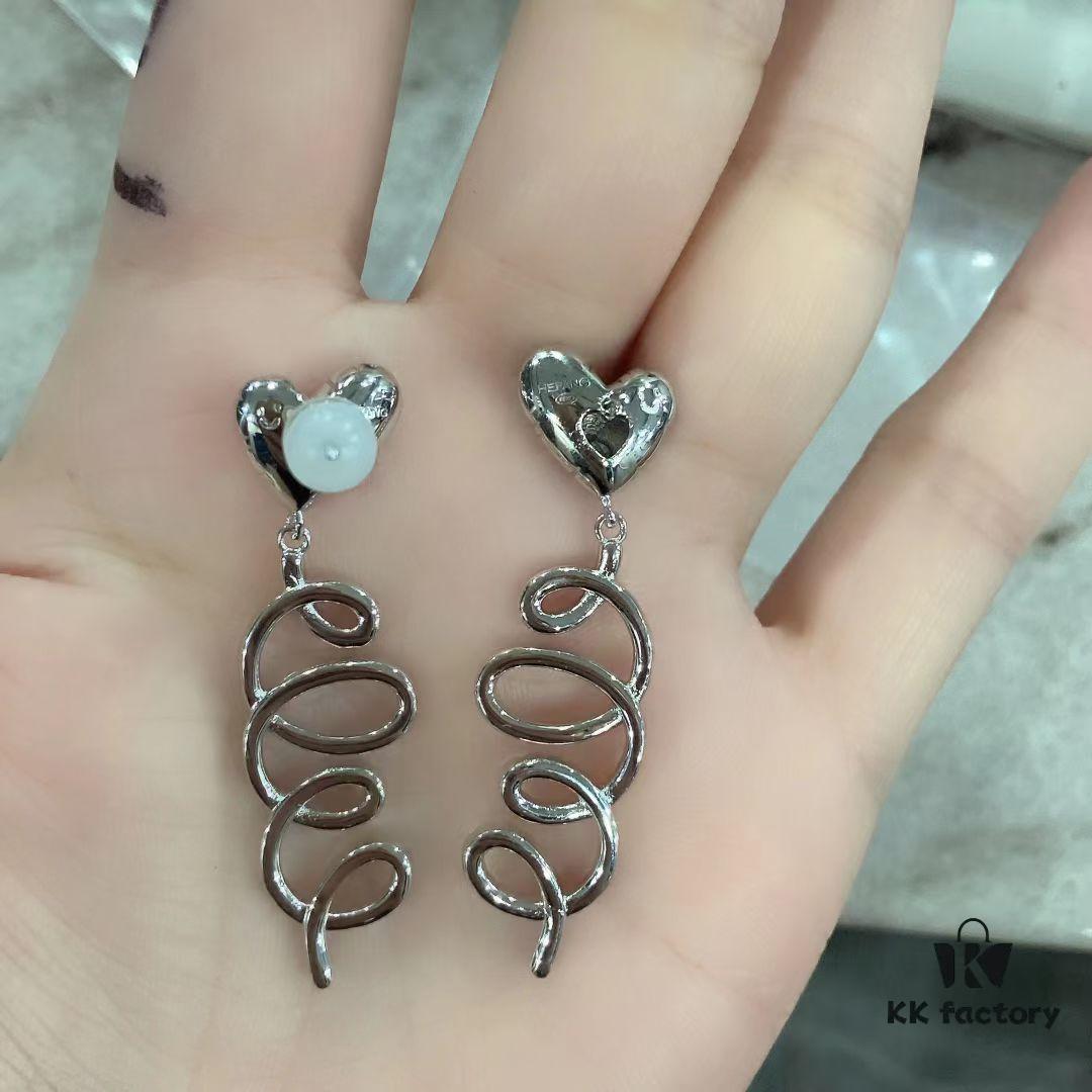 692fdc7399f2d84055c8b2ce HEFANG Jewelry Cream Twirl Earrings - Limited Edition Design, Ear Studs, Gift for Qixi Festival (Same Style as Zhou Yutong)
