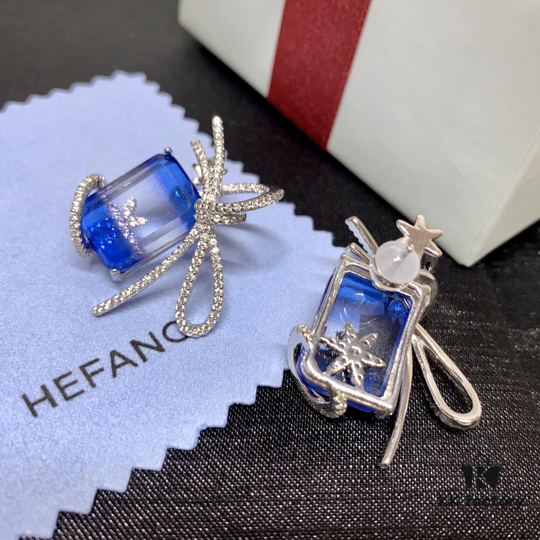 692fdc8899f2d84055c8b2f8 Qixi Gift 🎁 HEFANG Jewelry Ice Blue First Snow Earrings, Women's Ins-style Design Stud Earrings