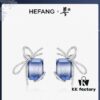 692fdc8999f2d84055c8b2f9 Qixi Gift 🎁 HEFANG Jewelry Ice Blue First Snow Earrings, Women's Ins-style Design Stud Earrings