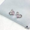 He Fang Creamy Sweetheart Stud Earrings