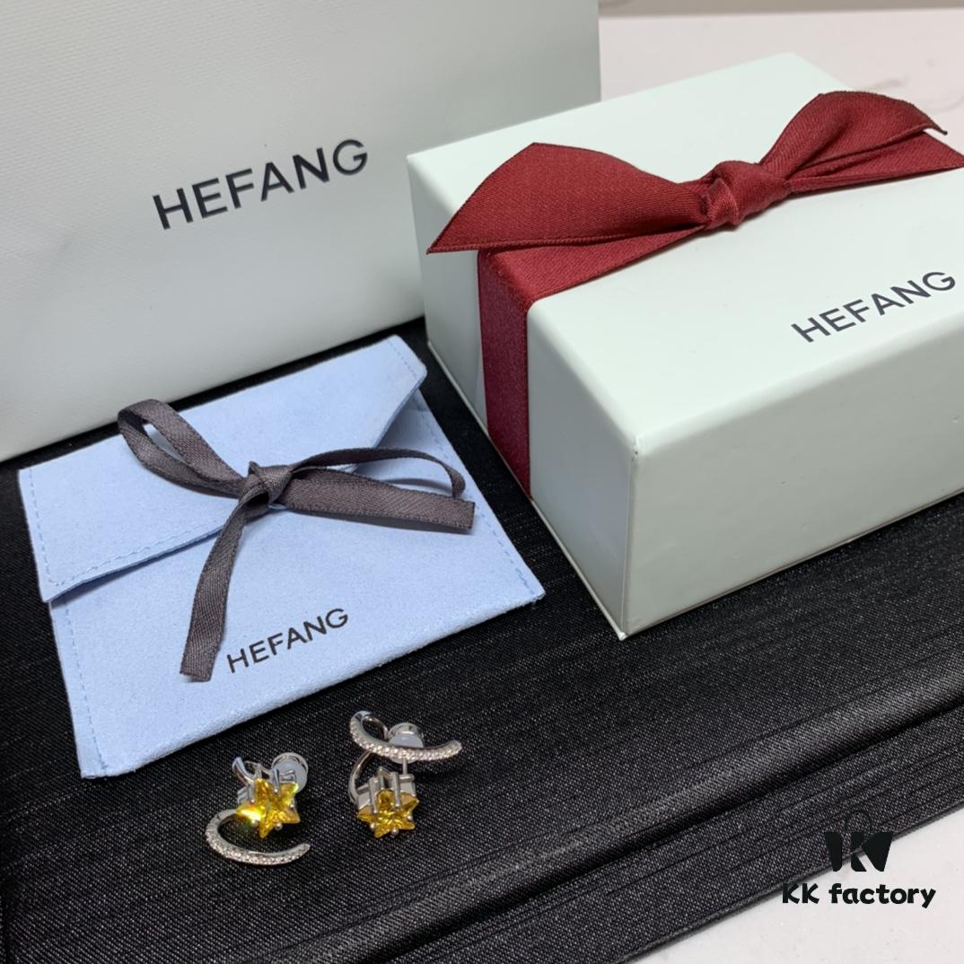 692fdc9999f2d84055c8b31b Qixi Gift 🎁 HEFANG Jewelry Meteor Starfruit Earrings, Sweet and Stylish, Full Silver High Version with Logo