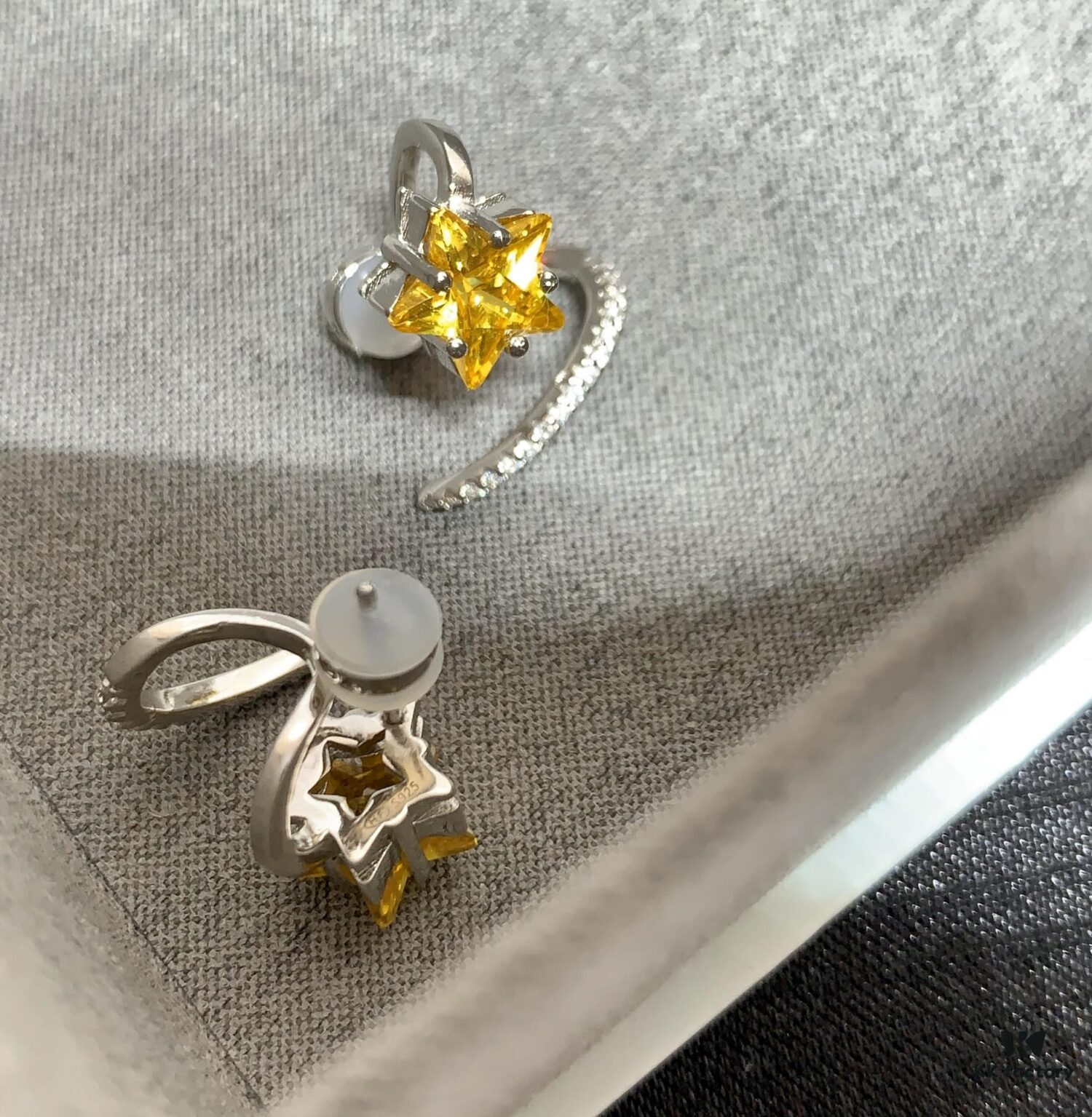 692fdc9c99f2d84055c8b321 Qixi Gift 🎁 HEFANG Jewelry Meteor Starfruit Earrings, Sweet and Stylish, Full Silver High Version with Logo