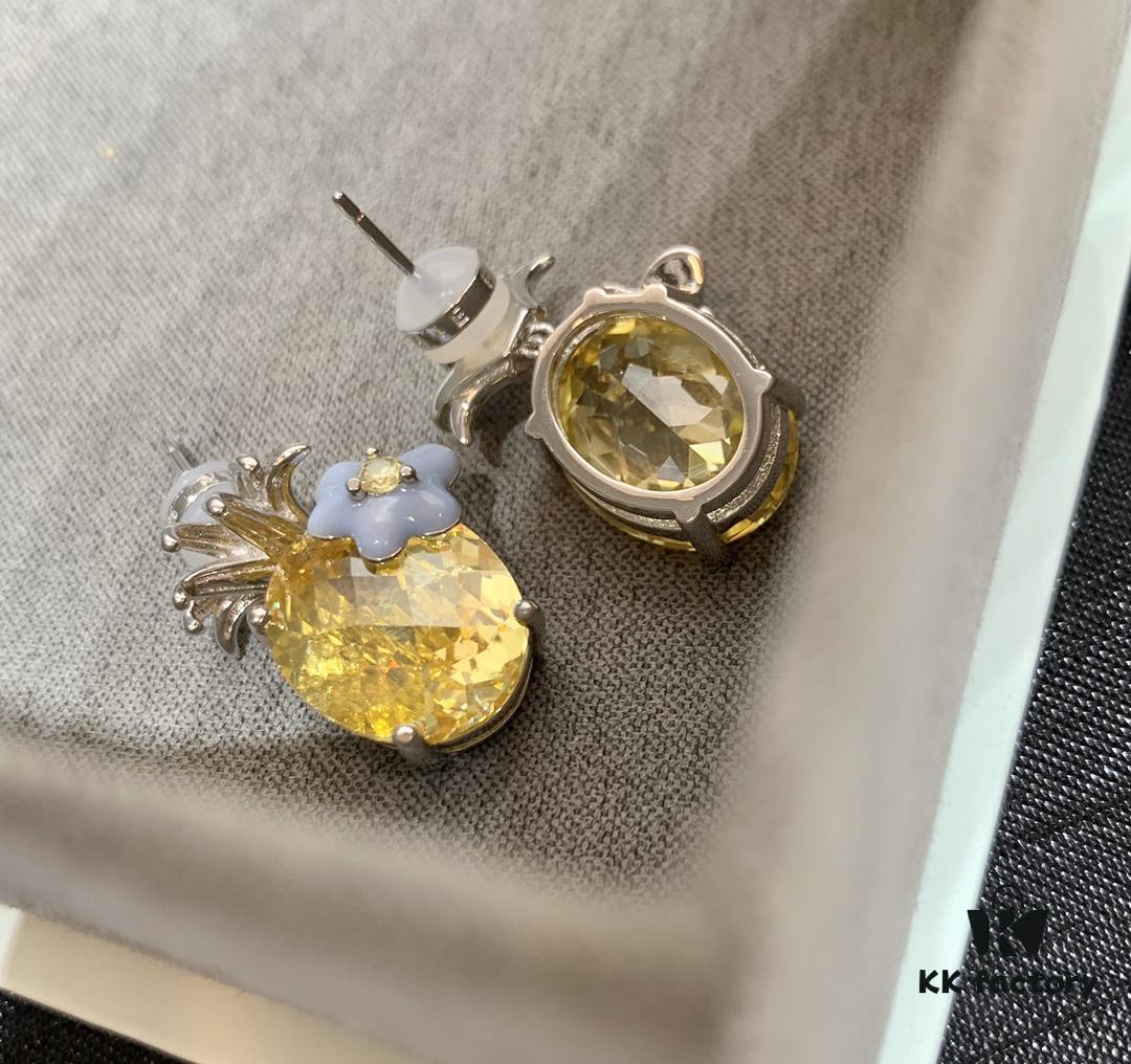 692fdca099f2d84055c8b32a Qixi Gift 🎁 HEFANG Pineapple Earrings 🍍 Perfect for Summer! Full Pure Silver High-End Version