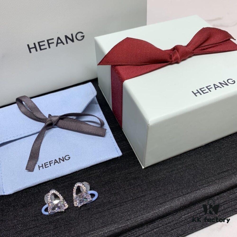 692fdcaf99f2d84055c8b344 Qixi Gift 🎁 HEFANG Barbie Sweet Heart Earrings, Crystal Clear Design