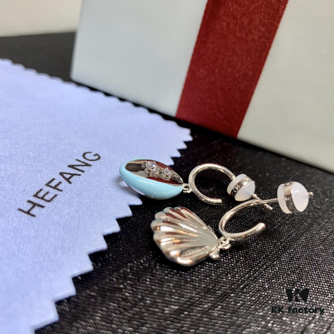 692fdcb499f2d84055c8b34c Qixi Gift 🎁 HEFANG Jewelry Sea Shell Asymmetric Sterling Silver Earrings