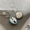 692fdcb699f2d84055c8b34f Qixi Gift 🎁 HEFANG Jewelry Sea Shell Asymmetric Sterling Silver Earrings