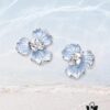 692fdcb899f2d84055c8b353 Qixi Gift 🎁 HEFANG Blue Iris Earrings Elegant Floral Design