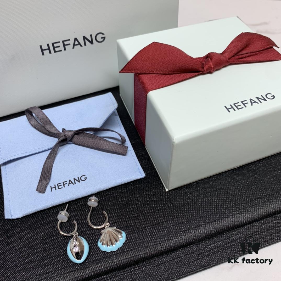 692fdcb999f2d84055c8b354 Qixi Gift 🎁 HEFANG Jewelry Sea Shell Asymmetric Sterling Silver Earrings