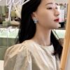692fdcba99f2d84055c8b355 Qixi Gift 🎁 HEFANG Blue Iris Earrings Elegant Floral Design