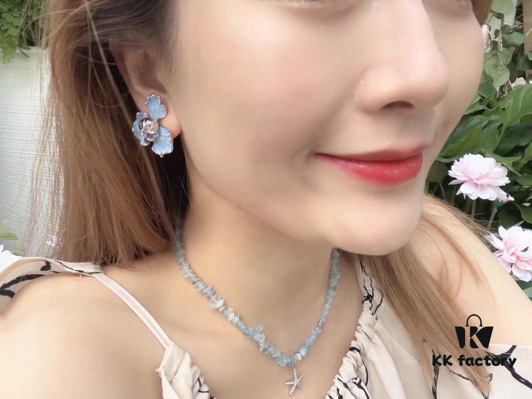 692fdcba99f2d84055c8b356 Qixi Gift 🎁 HEFANG Blue Iris Earrings Elegant Floral Design