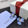 692fdcbd99f2d84055c8b35a Qixi Gift 🎁 HEFANG Blue Iris Earrings Elegant Floral Design