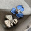 692fdcbd99f2d84055c8b35b Qixi Gift 🎁 HEFANG Blue Iris Earrings Elegant Floral Design