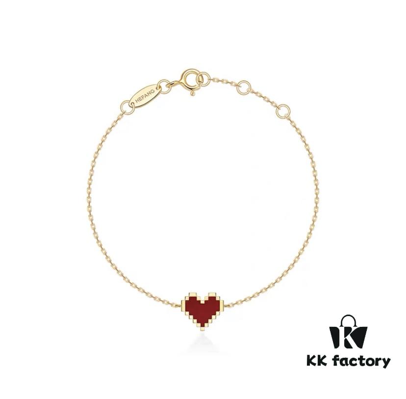 692fdcd999f2d84055c8b385 HEFANG Jewelry Declaration Ladies' Diamond Heart Pendant, Minimalist Thin Bracelet Hand Chain