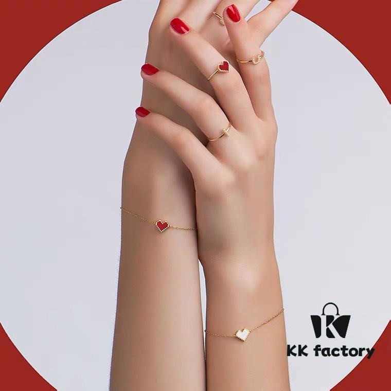 692fdcda99f2d84055c8b388 HEFANG Jewelry Declaration Ladies' Diamond Heart Pendant, Minimalist Thin Bracelet Hand Chain
