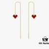 HEFANG He Fang Declaration Ear Thread Earrings with Heart Pendant Diamond Stud Jewelry Gift for Women