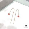 HEFANG He Fang Declaration Ear Thread Earrings with Heart Pendant Diamond Stud Jewelry Gift for Women