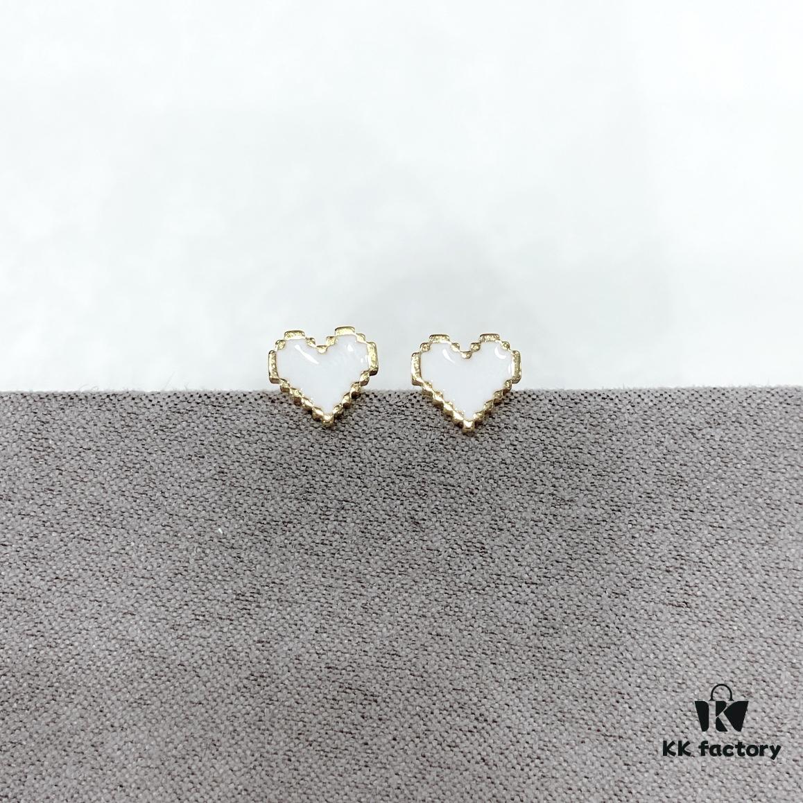 692fdce699f2d84055c8b39d HEFANG Jewelry Confession Stud Earrings, Heart-Shaped Minimalist Design Ear Accessories Gift for Women