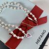692fdd0d99f2d84055c8b3d6 HEFANG Jewelry Peach Juice Ice Short Necklace, 925 Sterling Silver Love Pendant Collar Chain, Xiaomi Beads Necklace, Same Style as Shen Mengchen