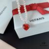 692fdd1099f2d84055c8b3db HEFANG Jewelry Crystal Heart Necklace, 925 Sterling Silver Adjustable Pendant Chain, Shenyao Mengchen's Style Dainty Collar with Tiny Beads, Two Colors Available