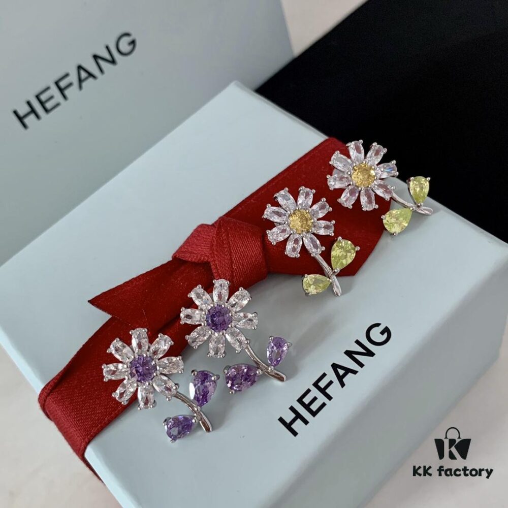 692fdd1399f2d84055c8b3df HEFANG Jewelry Summer Floral Earrings, Crystal-Clear and Exquisitely Delicate