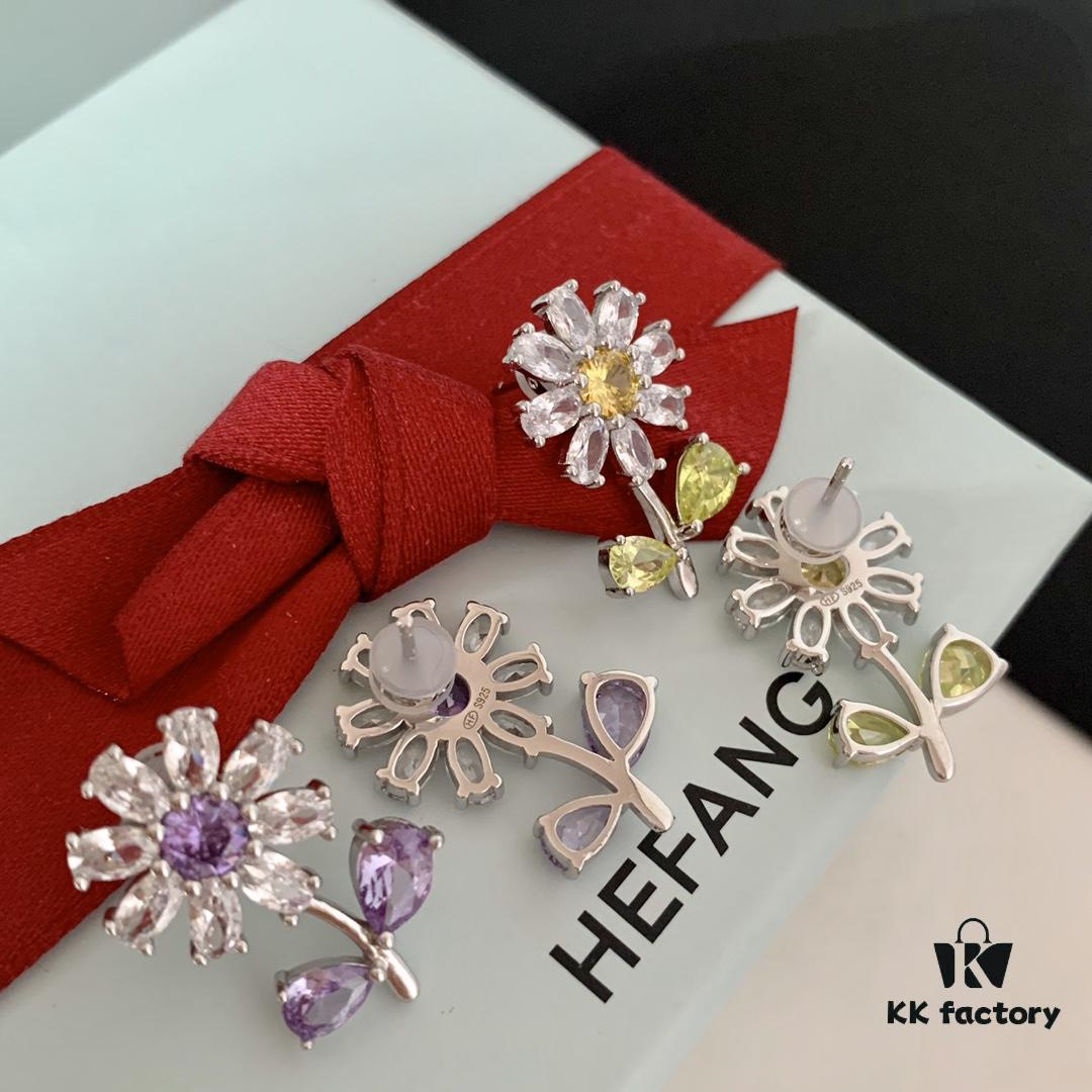 692fdd1499f2d84055c8b3e1 HEFANG Jewelry Summer Floral Earrings, Crystal-Clear and Exquisitely Delicate