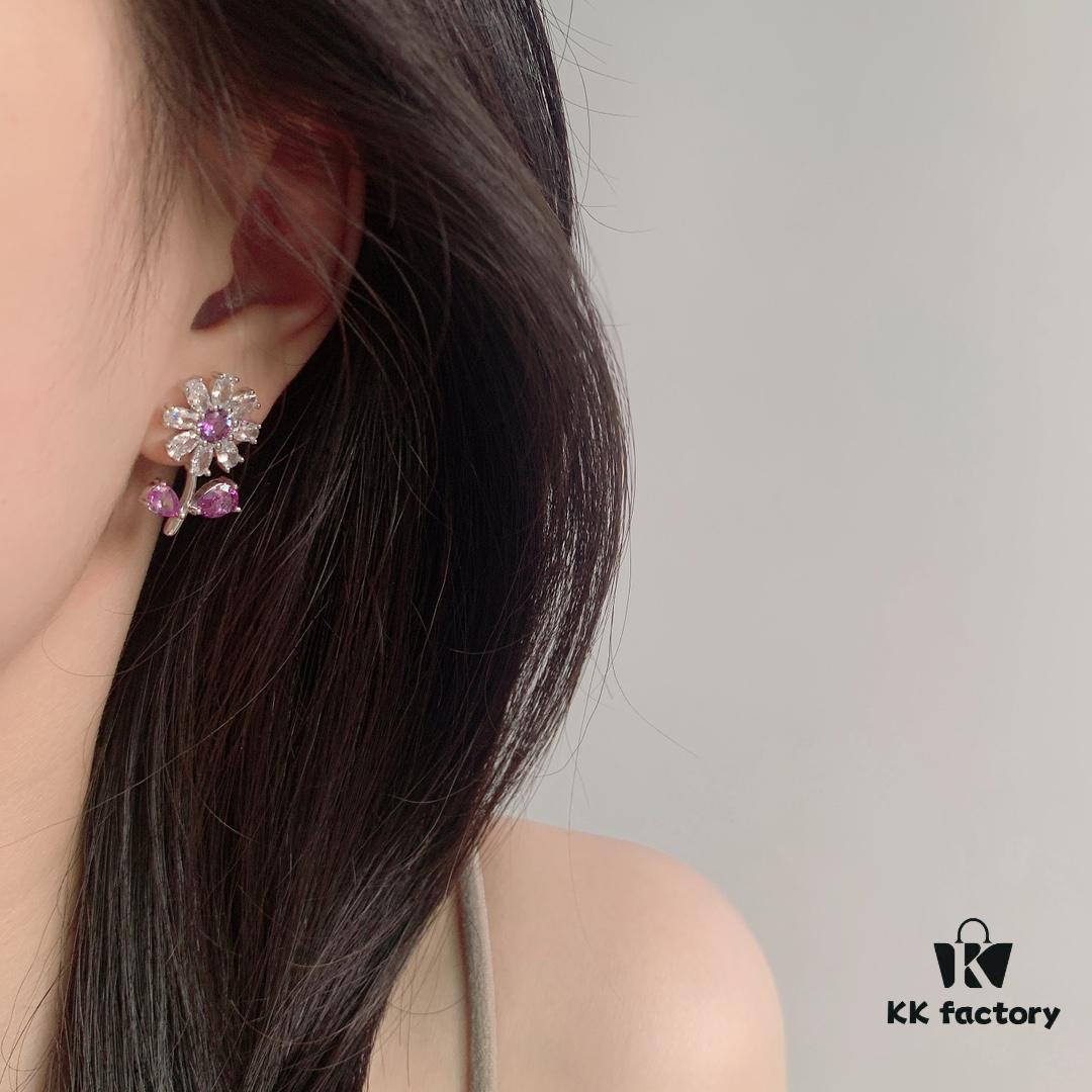 692fdd1599f2d84055c8b3e4 HEFANG Jewelry Summer Floral Earrings, Crystal-Clear and Exquisitely Delicate