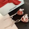 692fdd1999f2d84055c8b3e9 HEFANG Jewelry Red Heart Ribbon Earrings, High-Grade Silver with Logo