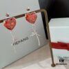 692fdd1b99f2d84055c8b3ed HEFANG Jewelry Red Heart Ribbon Earrings, High-Grade Silver with Logo
