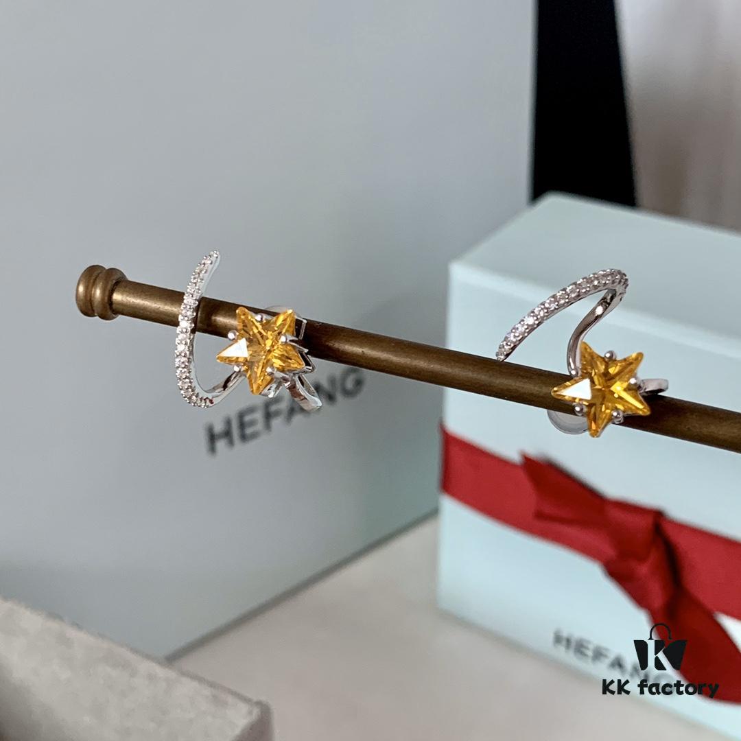 692fdd2399f2d84055c8b400 HEFANG Jewelry Meteor Star ⭐️ Yangtao Earrings, Sweet and Stylish, High-Quality Silver Version with Logo