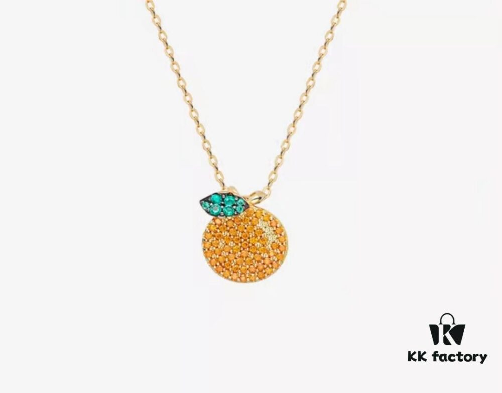 692fdd3499f2d84055c8b426 He Fang Da Ju Da Li Collarbone Chain, Same Style as Qiao Xin's Orange Citrus Necklace
