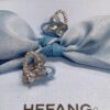 New Arrival❤️ HEFANG Jewelry - Barbie ✨ New Collection - Ice Blue & Barbie Pink Stud Earrings ✨ Model Wearing Effect Image