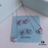 New Arrival ❤️ HEFANG Jewelry Barbie ✨ New Collection Ice Blue Stud Earrings, Ice Blue Necklace, Barbie Pink Stud Earrings, Barbie Pink Necklace