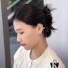 692fdd4799f2d84055c8b457 Single Piece New Arrival ❤️ HEFANG Jewelry Barbie ✨ New Collection Hula Hoop Ear Cuff Available in Three Colors ✨ Model Wearing Effect Image
