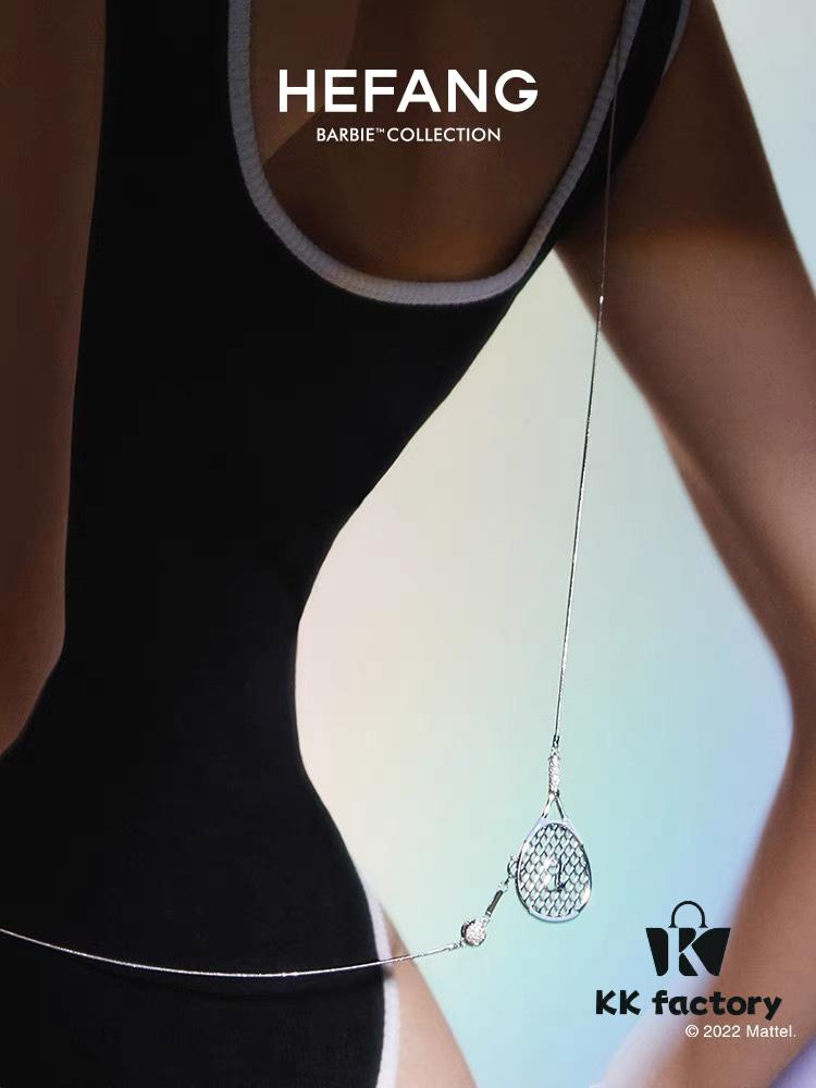 New Arrival❤️ HEFANG Jewelry Barbie ✨ New Collection Tennis Racket Body Chain ✨ Wearing Effect Image