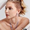 692fddb699f2d84055c8b52e HEFANG Aurora Square Candy Earrings, Luxury Sparkling Minimalist Design Studs, Unique Ear Accessories for Gifting