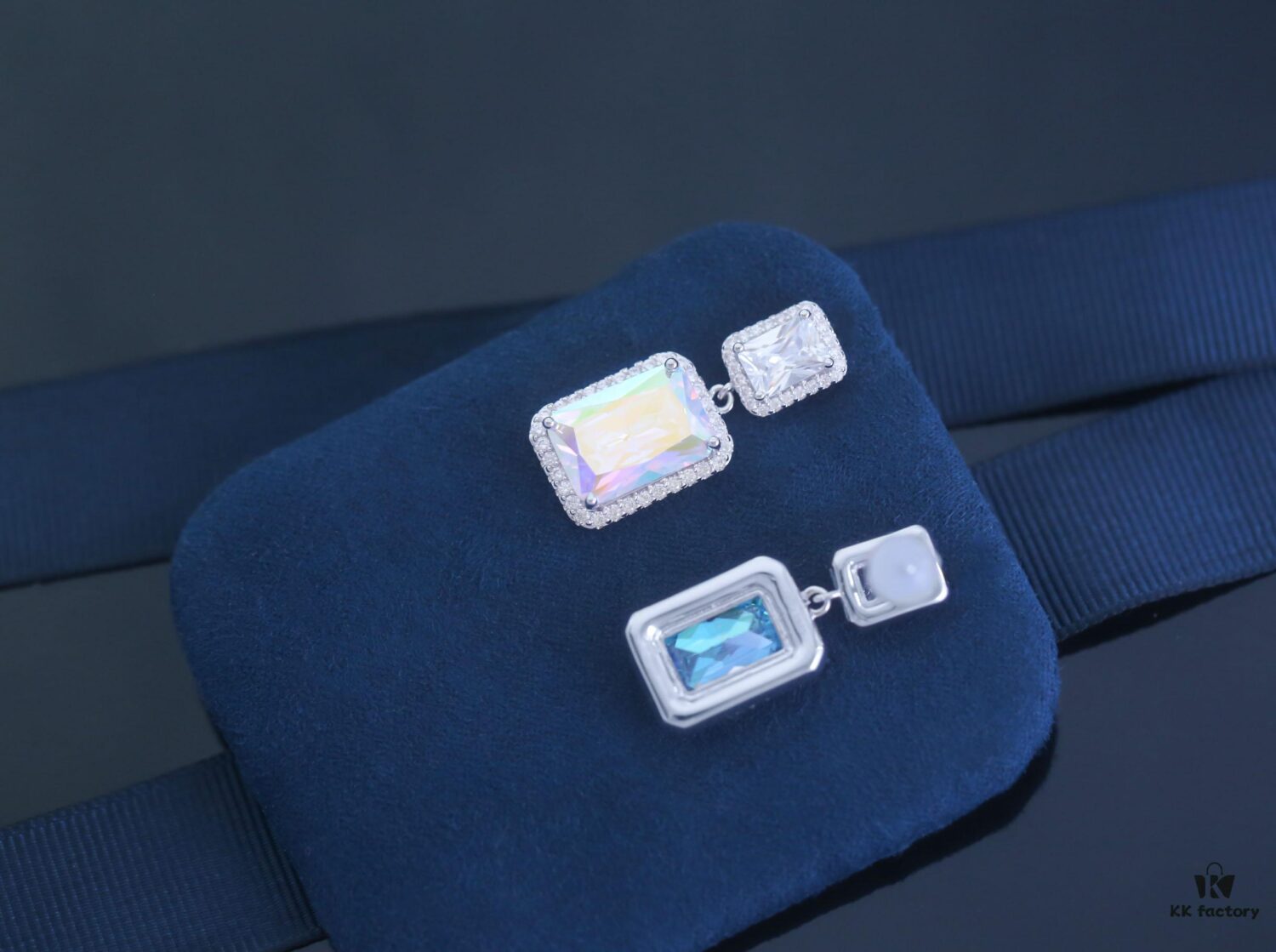 692fddbb99f2d84055c8b532 HEFANG Aurora Square Candy Earrings, Luxury Sparkling Minimalist Design Studs, Unique Ear Accessories for Gifting