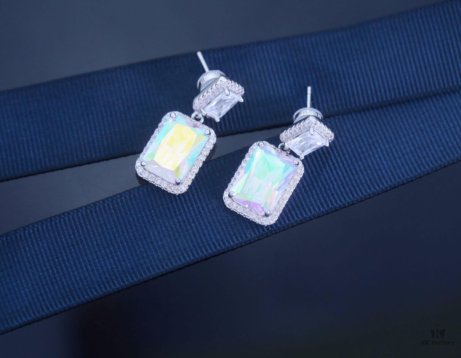 692fddbb99f2d84055c8b533 HEFANG Aurora Square Candy Earrings, Luxury Sparkling Minimalist Design Studs, Unique Ear Accessories for Gifting