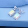 692fddbb99f2d84055c8b534 HEFANG Aurora Square Candy Earrings, Luxury Sparkling Minimalist Design Studs, Unique Ear Accessories for Gifting