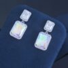 692fddbc99f2d84055c8b536 HEFANG Aurora Square Candy Earrings, Luxury Sparkling Minimalist Design Studs, Unique Ear Accessories for Gifting