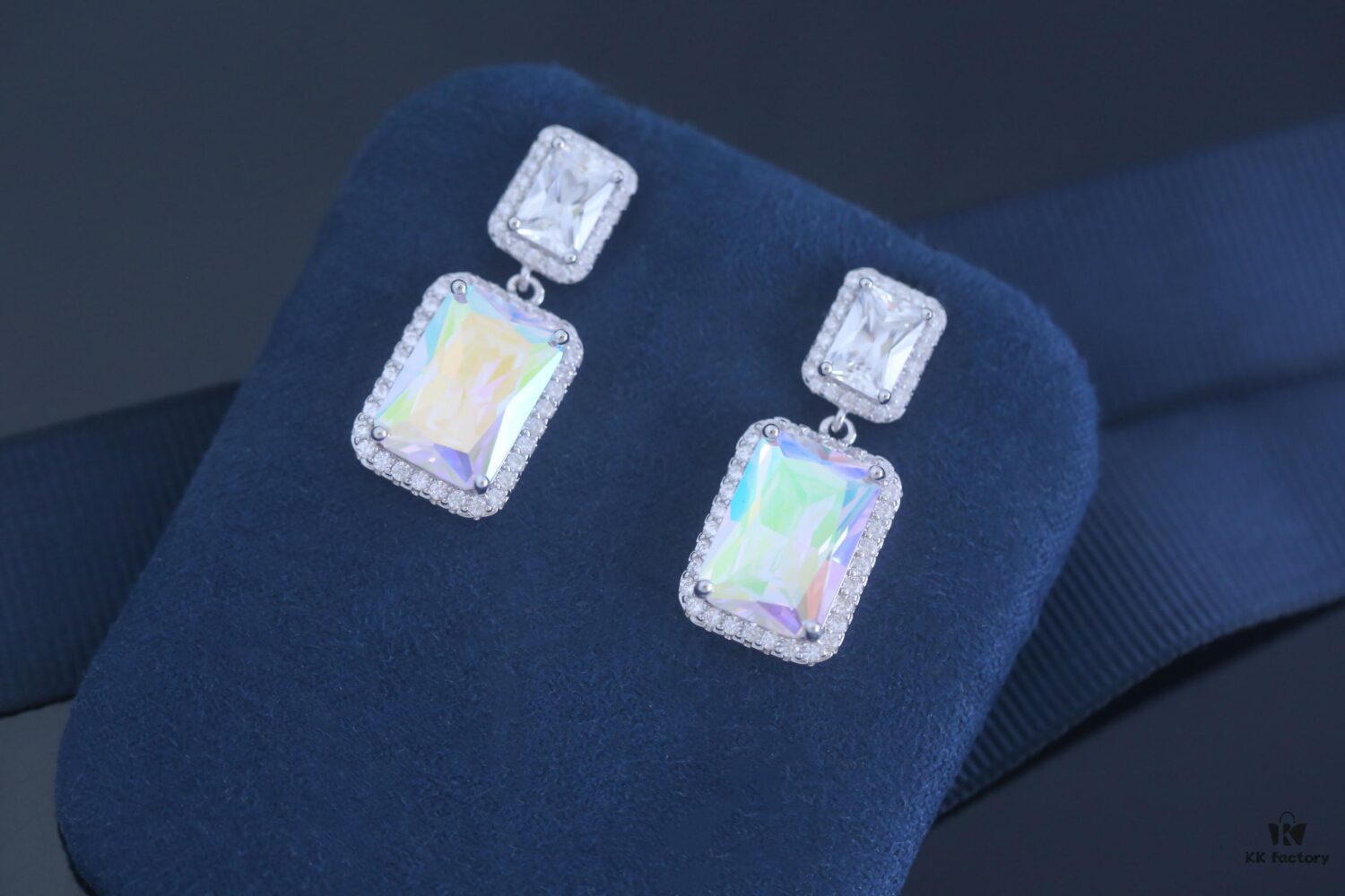 692fddbc99f2d84055c8b536 HEFANG Aurora Square Candy Earrings, Luxury Sparkling Minimalist Design Studs, Unique Ear Accessories for Gifting
