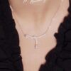 HEFANG Aurora Ribbon Knot Choker Necklace, Same as Zhan Qiuyi's Little Sugar Necklace, Gift Edition