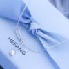HEFANG Aurora Ribbon Knot Choker Necklace, Same as Zhan Qiuyi's Little Sugar Necklace, Gift Edition